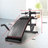 Powertrain Incline Sit-Up Bench with Resistance Bands and Rowing Bar