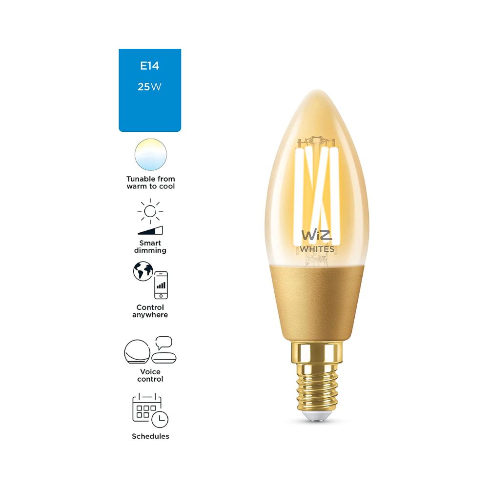 WiZ 4.9W 370lm C355 E14 Vintage Smart Bulb Warm White