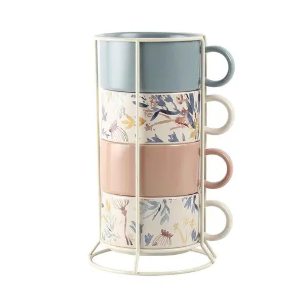 Amalfi Woodend Mug Set With Stand