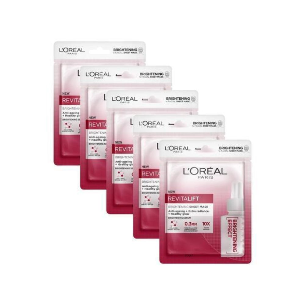 L'Oréal Paris Revitalift Brightening Sheet Mask - 5 Pack