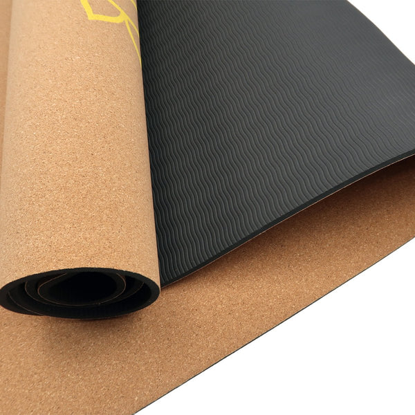 Powertrain Cork Yoga Mat with Carry Straps Home Gym Pilates - Chakras ...